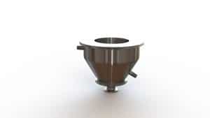 4" Double Walled Funnel 1" Sanitary Fitting, 32ra Inside, 125ra Outside