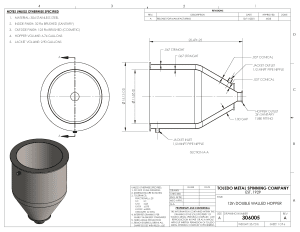 304 Stainless Steel Funnel, Double Walled Funnel 12" Inner Funnel, 2" Sanitary Fitting, 32ra Inside, 125ra Outside