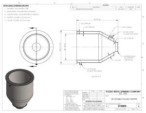 304 Stainless Steel Funnel, Double Walled funnel 12" Inner funnel, 4" Sanitary Fitting, 32ra Inside, 125ra Outside