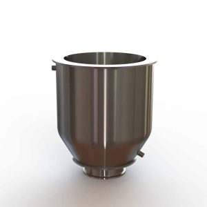 12" Double Walled Sanitary Funnel, Double Walled Funnel 12" Inner Funnel, 6" Sanitary Fitting, 32ra Inside, 125ra Outside