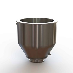 14" Double Walled Sanitary Funnel, Double Walled Funnel 14" Inner Funnel, 6" Sanitary Fitting, 32ra Inside, 125ra Outside