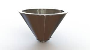 32" Double Walled Sanitary Funnel, Double Walled Funnel 32" Inner Funnel, 6" Sanitary Fitting, 32ra Inside, 125ra Outside