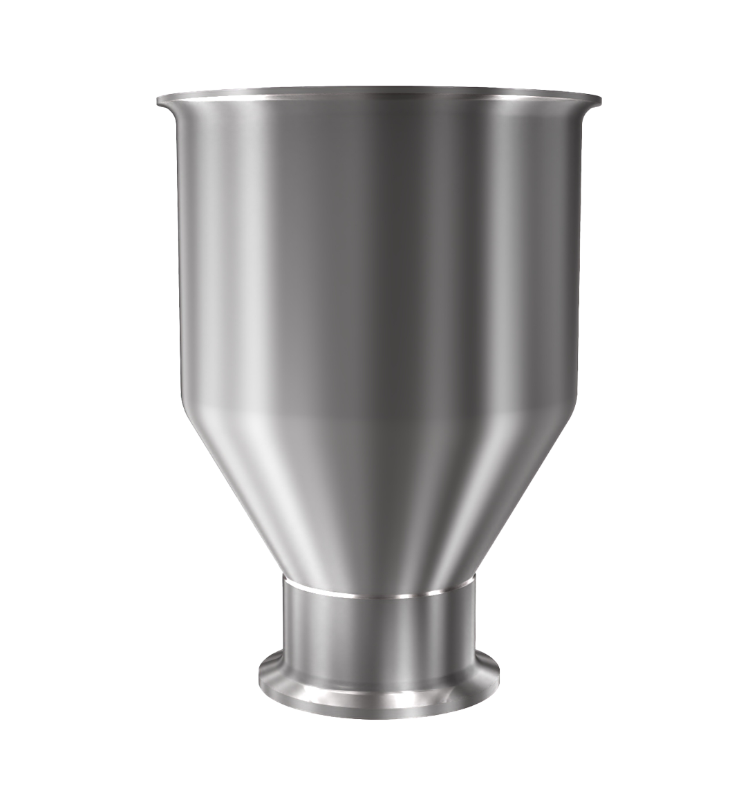 304 Stainless Steel funnel with 1 1/2" sanitary fitting 0.2 gallons, 3.90" ID x 5.84" OAH