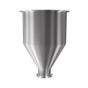 304 Stainless Steel funnel with 1 1/2" sanitary fitting 0.8 gallons, 6.25" ID x 9.55" OAH
