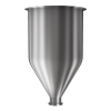 304 Stainless Steel funnel with 1 1/2" sanitary fitting 3 gallons, 8.85" ID x 15.59" OAH