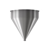 304 Stainless Steel funnel with 1 1/2" sanitary fitting 14.7 gallons, 19.93" ID x 21.84" OAH