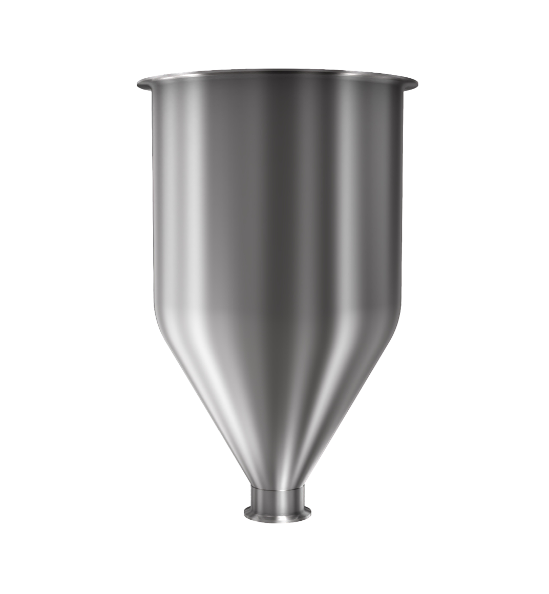 316 Stainless Steel funnel with 1 1/2" sanitary fitting 1.5 gallons, 8.85" ID x 10.14" OAH