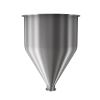316 Stainless Steel funnel with 1 1/2" sanitary fitting 4.9 gallons, 11.83" ID x 17.1" OAH