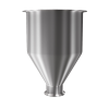 316 Stainless Steel funnel with 2" sanitary fitting 0.8 gallons, 6.25" ID x 9.66" OAH