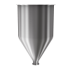 304 Stainless Steel funnel with 2" sanitary fitting 6.7 gallons, 11.85" ID x 20.75" OAH