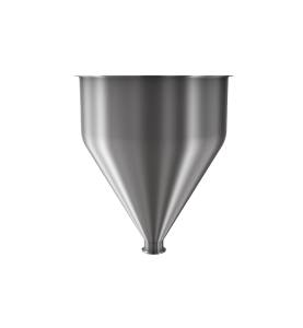 304 Stainless Steel funnel with 2" sanitary fitting 6.4 gallons, 14.03" ID x 17.70" OAH