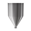 304 Stainless Steel funnel with 2" sanitary fitting 10.5 gallons, 14.03" ID x 23.45" OAH