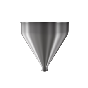 316 Stainless Steel funnel with 2" sanitary fitting 7.3 gallons, 15.99" ID x 17.20" OAH