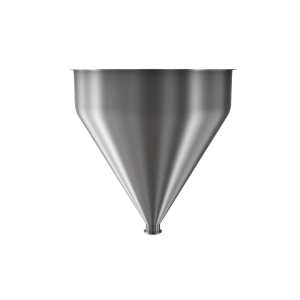 304 Stainless Steel funnel with 2" sanitary fitting 14.7 gallons, 19.93" ID x 21.84" OAH