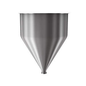 304 Stainless Steel funnel with 2" sanitary fitting 21 gallons, 19.93" ID x 26.34" OAH