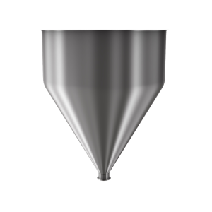 304 Stainless Steel funnel with 2" sanitary fitting 24.2 gallons, 21.09" ID x 26.95" OAH