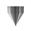 304 Stainless Steel funnel with 2" sanitary fitting 31 gallons, 24" ID x 29.45" OAH