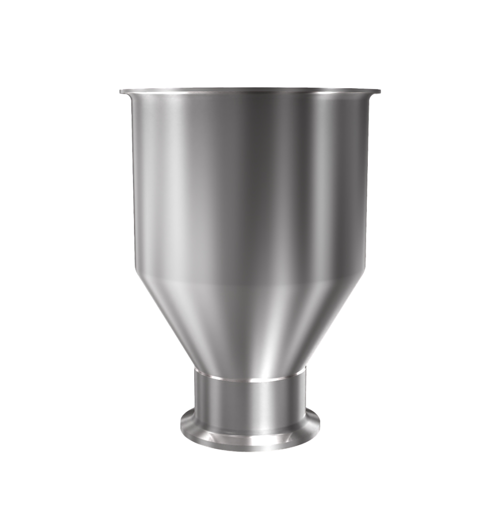 316 Stainless Steel funnel with 2" sanitary fitting 0.2 gallons, 3.90" ID x 5.94" OAH
