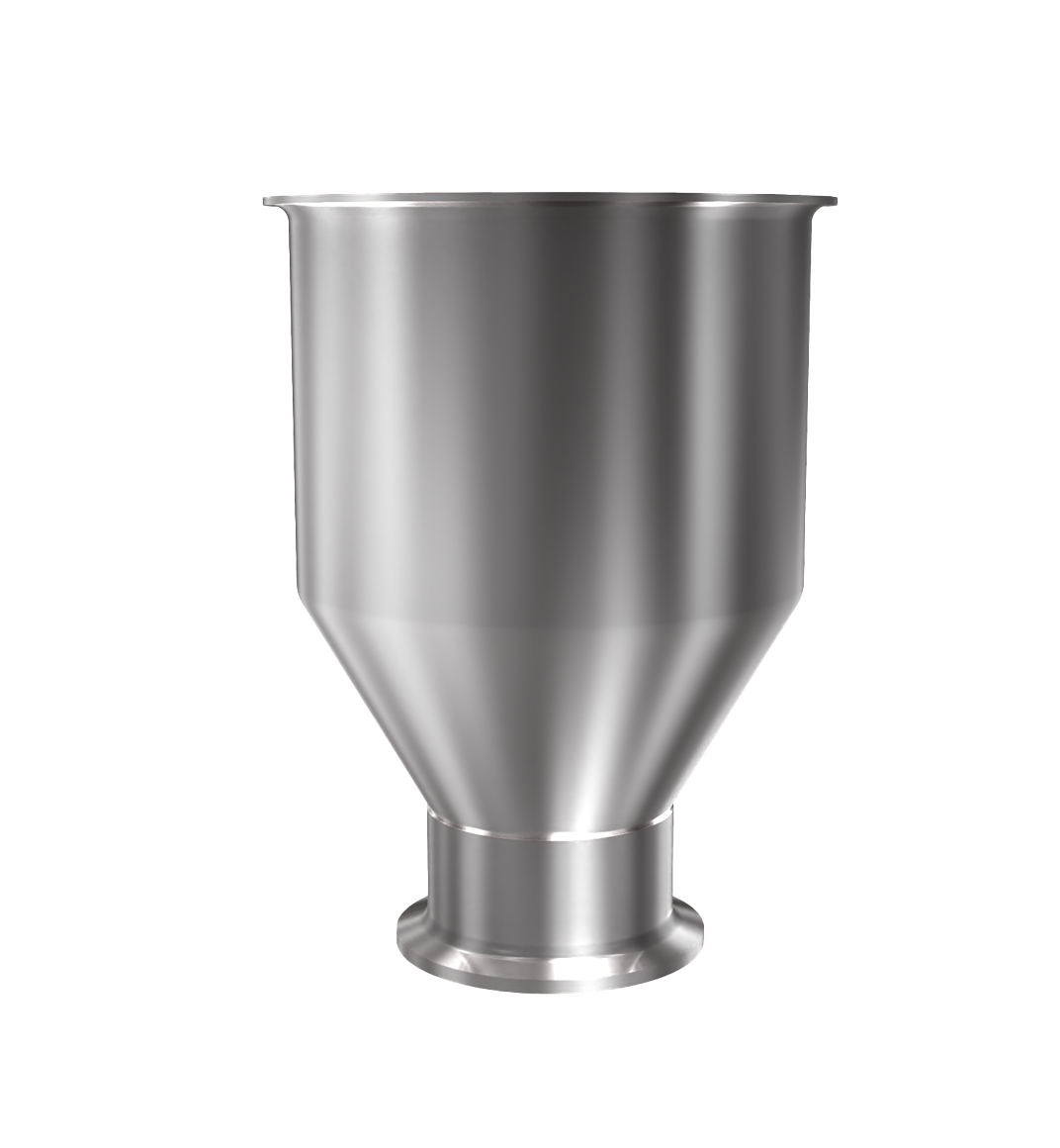 316 Stainless Steel funnel with 2" sanitary fitting 0.2 gallons, 3.90" ID x 5.94" OAH