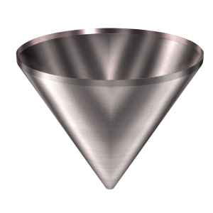 304 Stainless Steel Funnel 35.44 gallons, 31.83" ID x 27.34" OAH