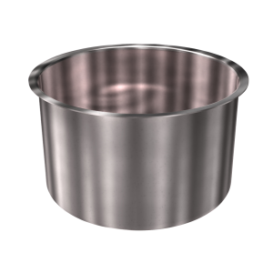 316 Stainless Steel Cup 3.47 Gallon 11.83" ID 7.38" OAH