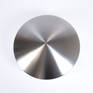 Top angle of a polished stainless steel dome