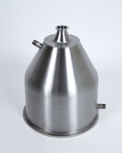custom double walled hopper with side and end fittings