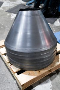 custom steel funnel with end cut off