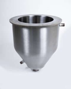 custom double walled hopper with side and end fittings