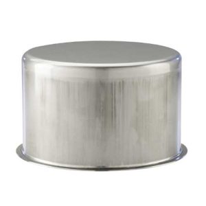12 in deep drawn stainless can black and white