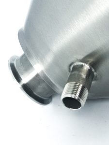 stainless steel double walled hopper end fittings