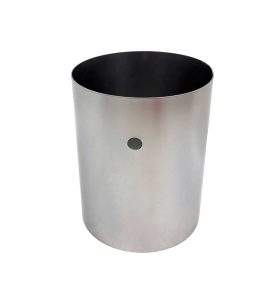Rolled, welded, and planished cylinder with custom hole