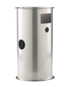 custom rolled, welded, planished, polished cylinder with plasma cut holes