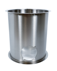 custom double-flanged cylinder with cutout