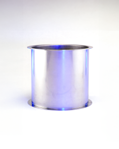 custom cylinder with hole, double flange