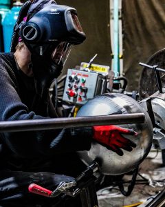 welder welding hemisphere