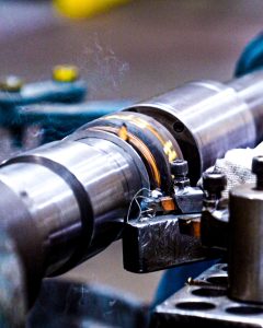trimming a small part on a lathe