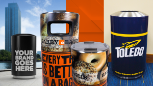 Cleanline Waste Receptacles: Custom branded wraps