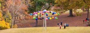 Toledo Metal Spinning Welded hemispheres featured in Art installation in Raleigh North Carolina